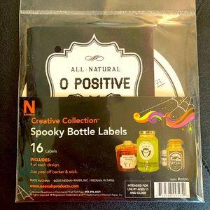 16 Halloween Vampire Bottle Label Stickers